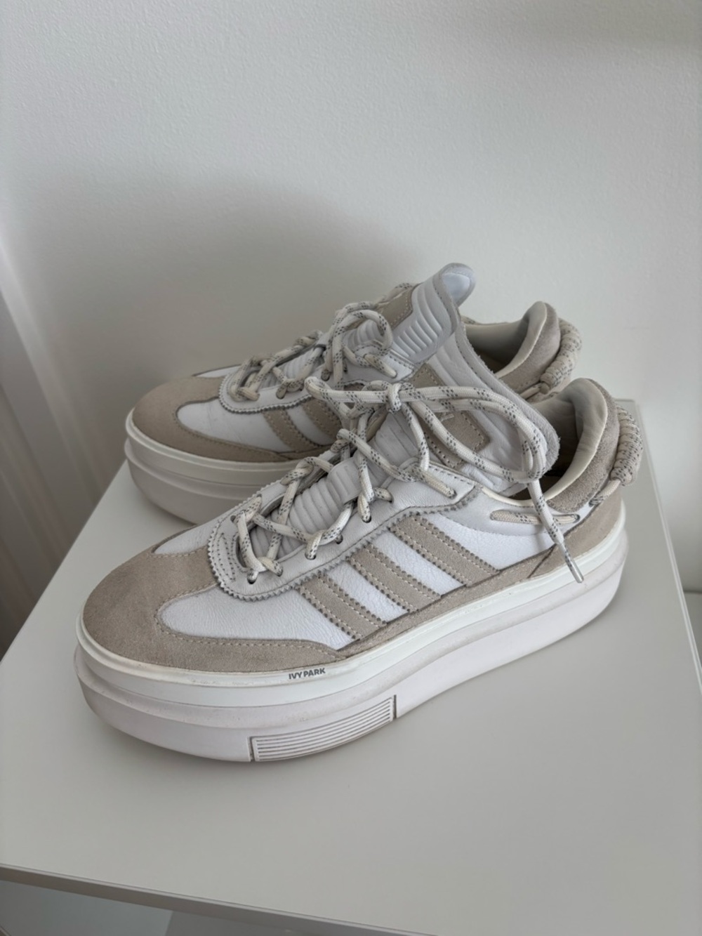 adidas Women's White and Beige Platform Sneakers